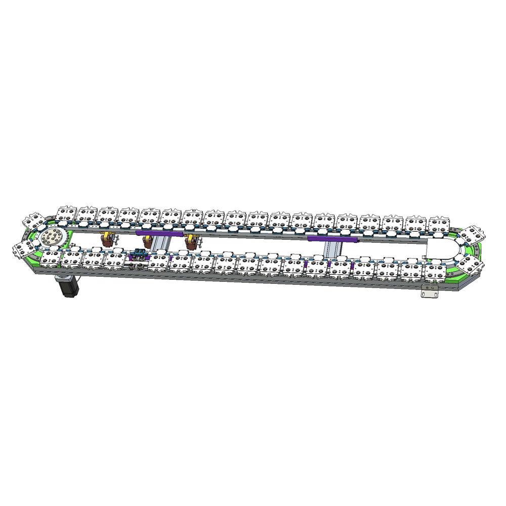 Model of 40-station elliptical annular conveyor system for elliptical annular gu