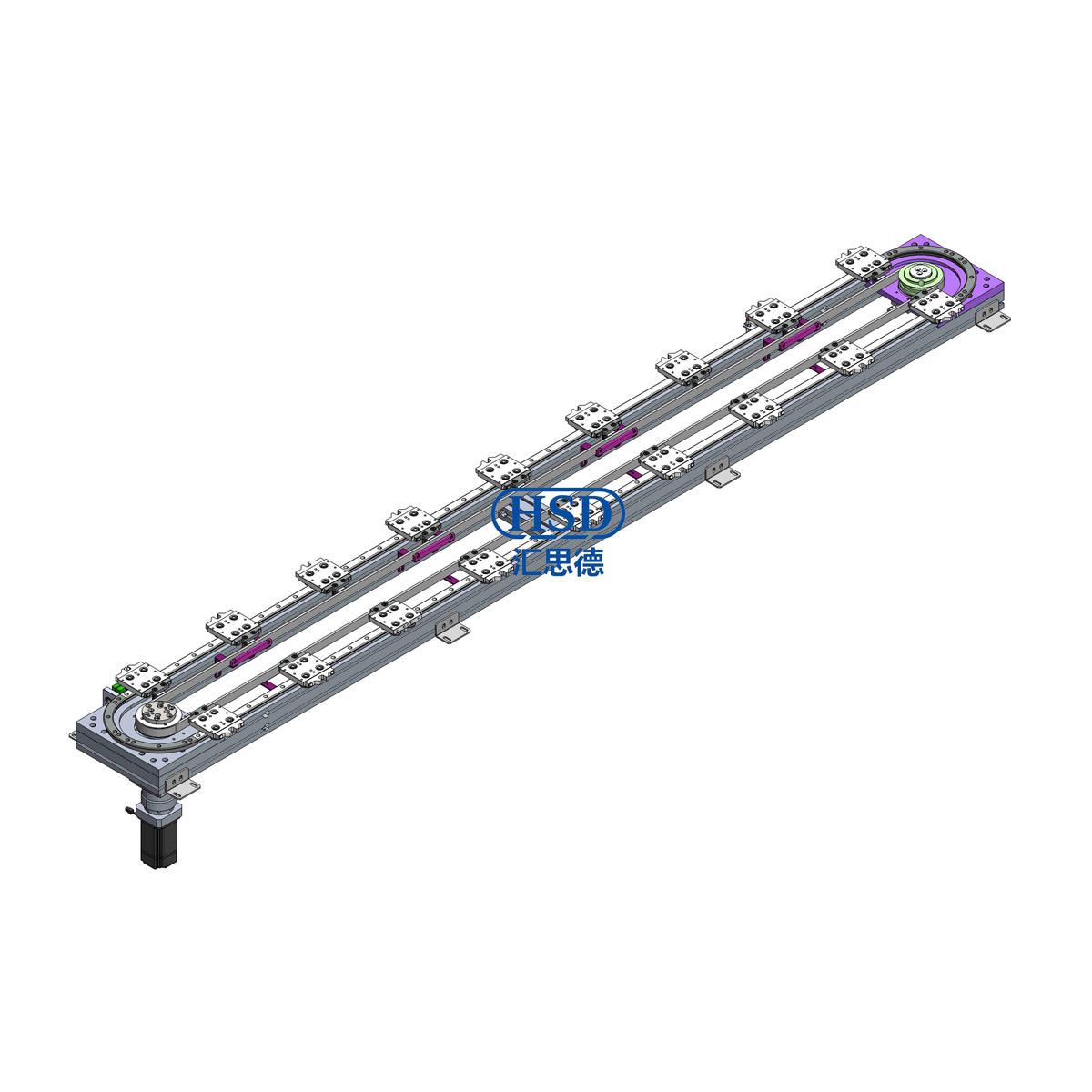 Circular Guide Rail Conveyor Line 18 Station 1 Positioning Elliptical Profile Belt Circular Line Mod