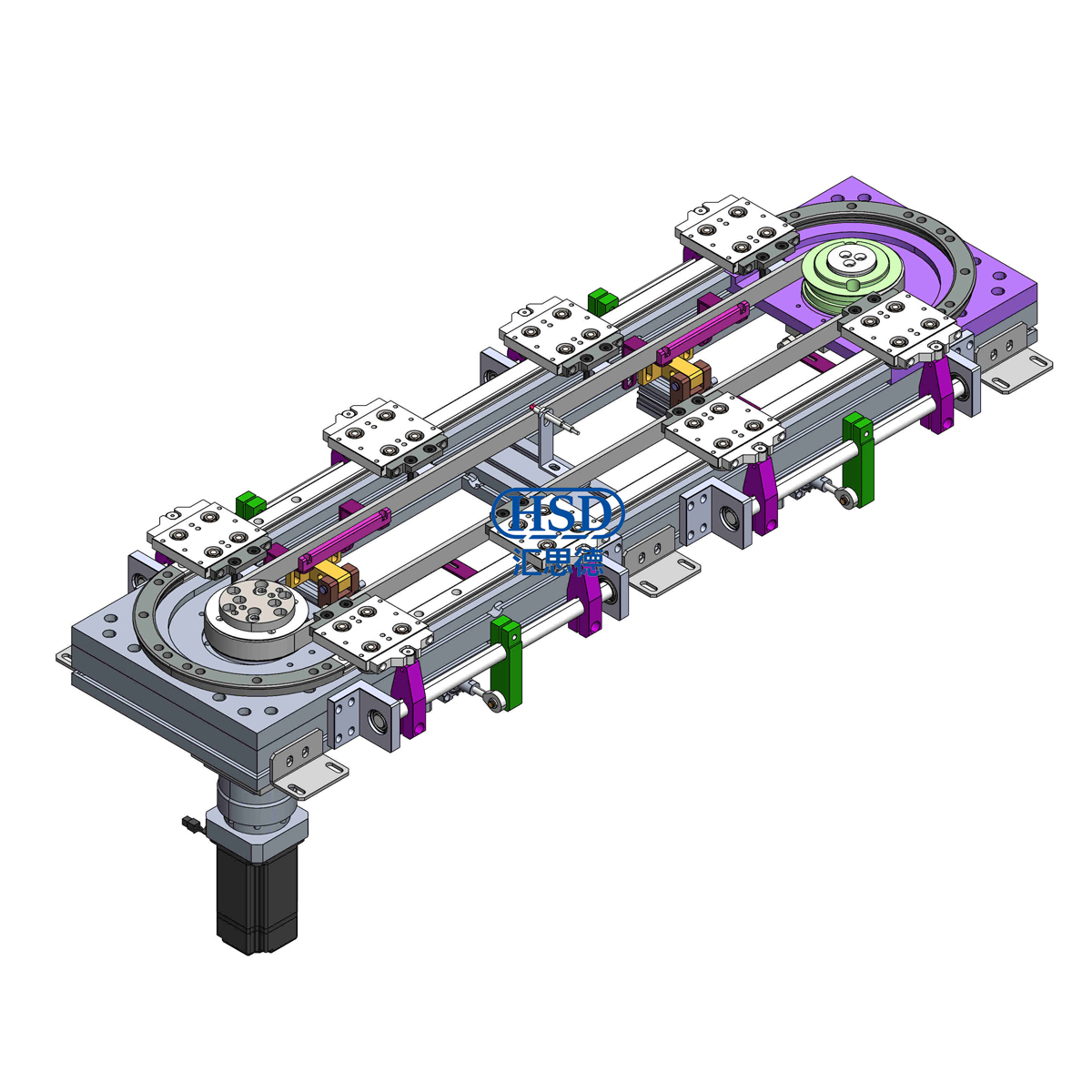 Circular Guide Rail Conveyor Line 8 Stations 8 Positioning Elliptical Profile Belt Circular Line Mod