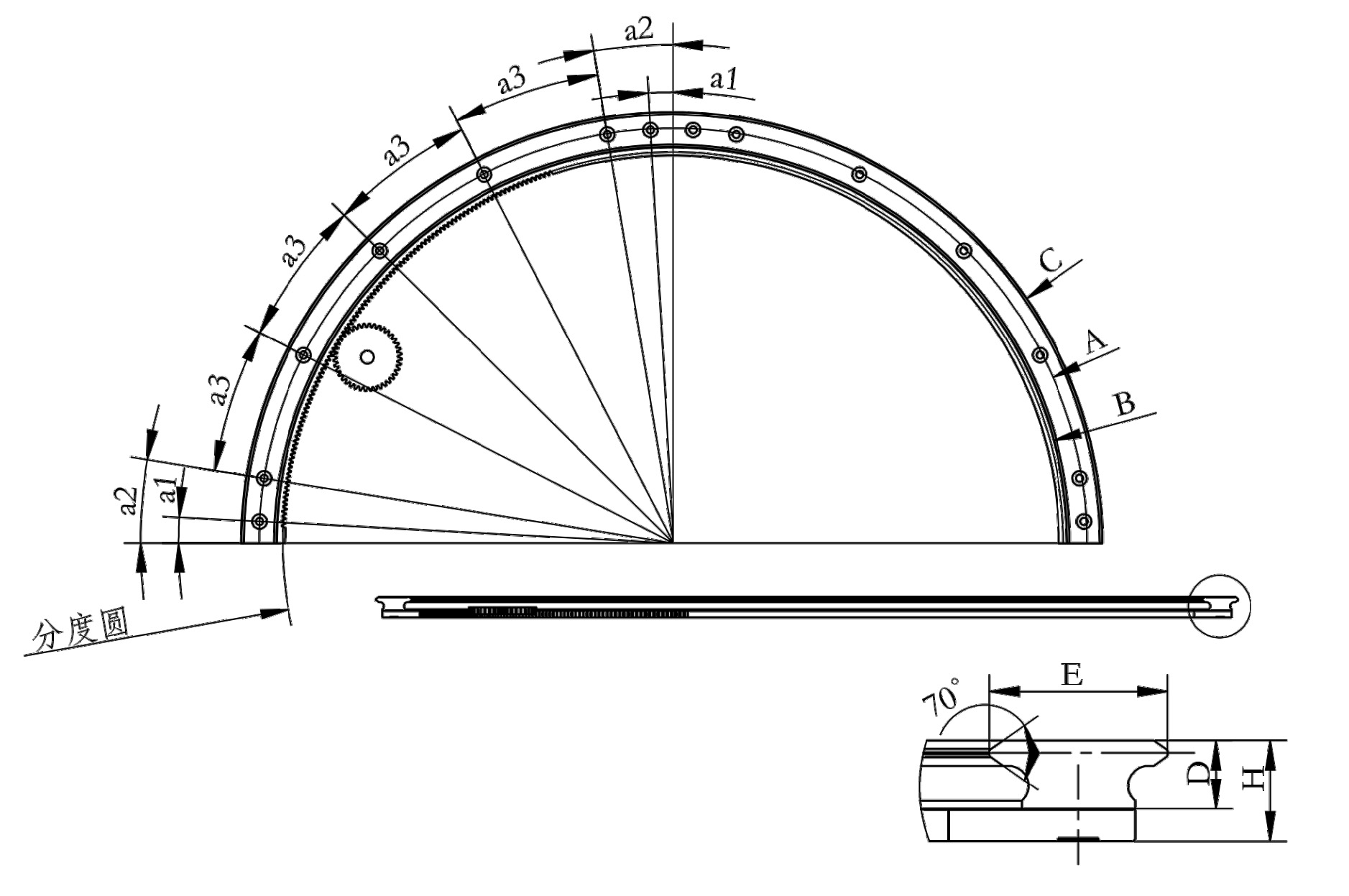 44 Series toothed annular guide rail