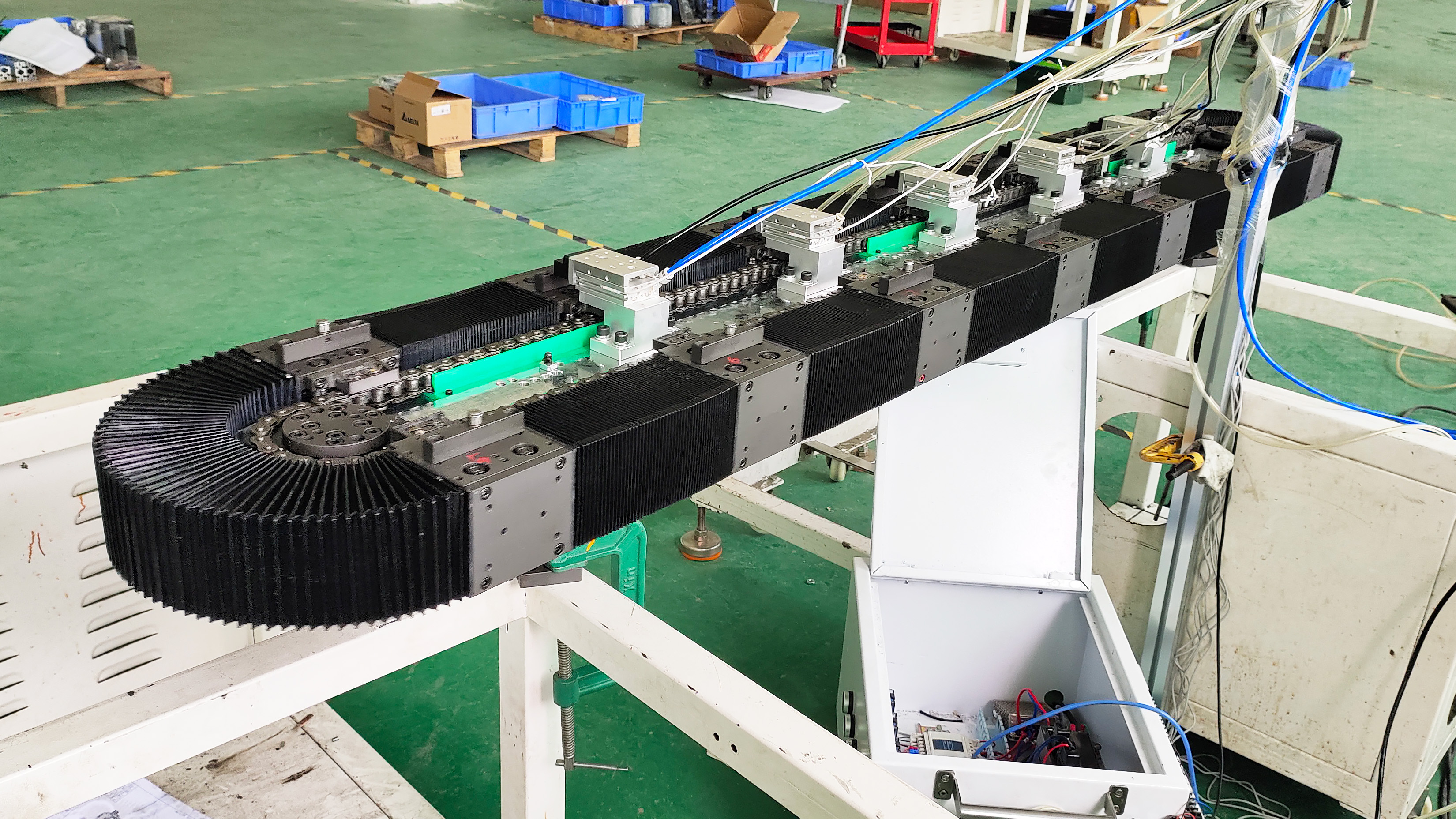 汇思德自动化水平单底板上下双轨环形导轨输送线系统 汇思德自动化水平单底板上下双轨环形导轨输送线系统